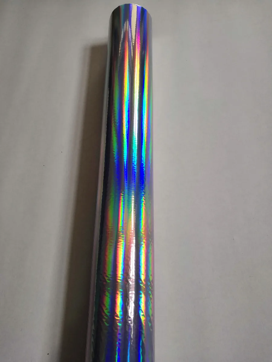 Plain holographic foil silver color rainbow light seamless hot press on  paper or plastic  stamping foil