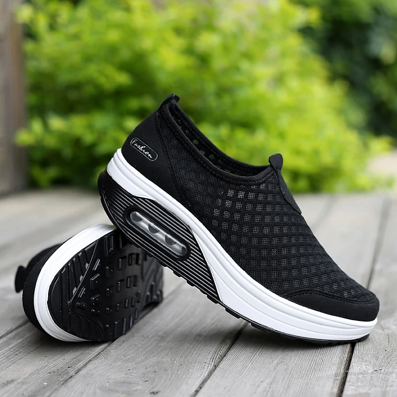 Fashion Women Shoes Flats Mesh Breathable Summer Casual Loafers Swing Shoes Women Sneakers Comfort Zapatos Mujer Big Size 35-42