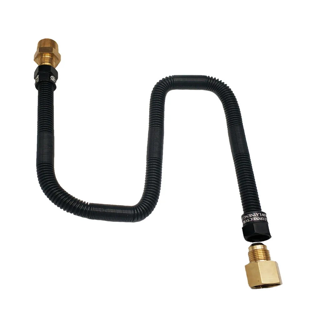 MENSI Non-Whistle 304 Stainless Steel Flexible Flex Gas Line for LPG and NG Fire Pit Hose Connection Kit 24