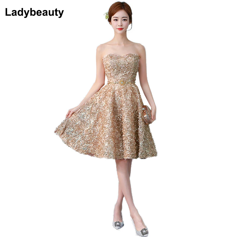 

Короткие платья Ladybeauty для выпускного вечера, трапециевидного силуэта, с открытой спиной, со шнуровкой, 2019