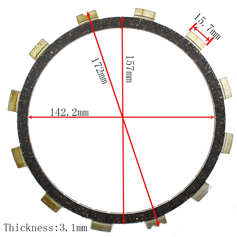 Road Passion 9pcs Motorcycle Clutch Friction Plates Kit For YAMAHA XV1600 XV 1600 1999-2003 XV1700 1700 2002-2014