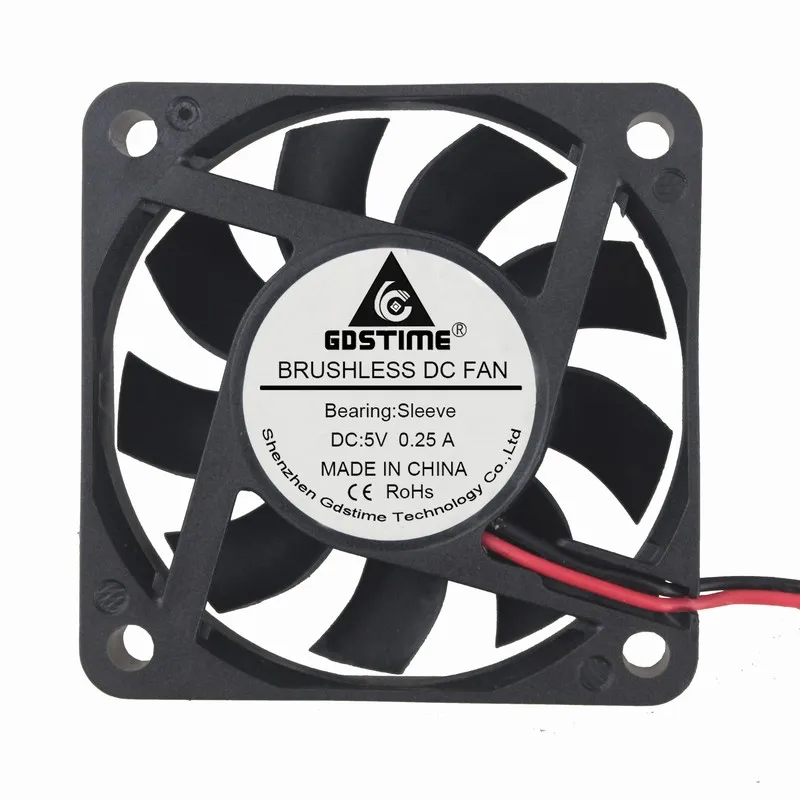 5 Pcs Gdstime 5V 60mm x 15mm 6015S Brushless DC Cooling Fan 60x60x15mm 6015 USB Computer CPU Case Cooler 6cm