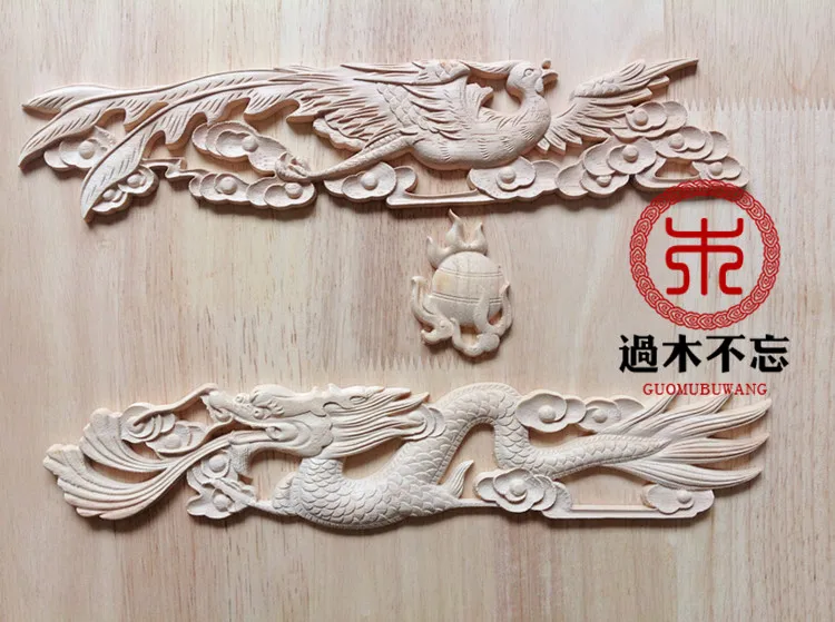 Wood dongyang wood carving solid wood single candles gate flower applique