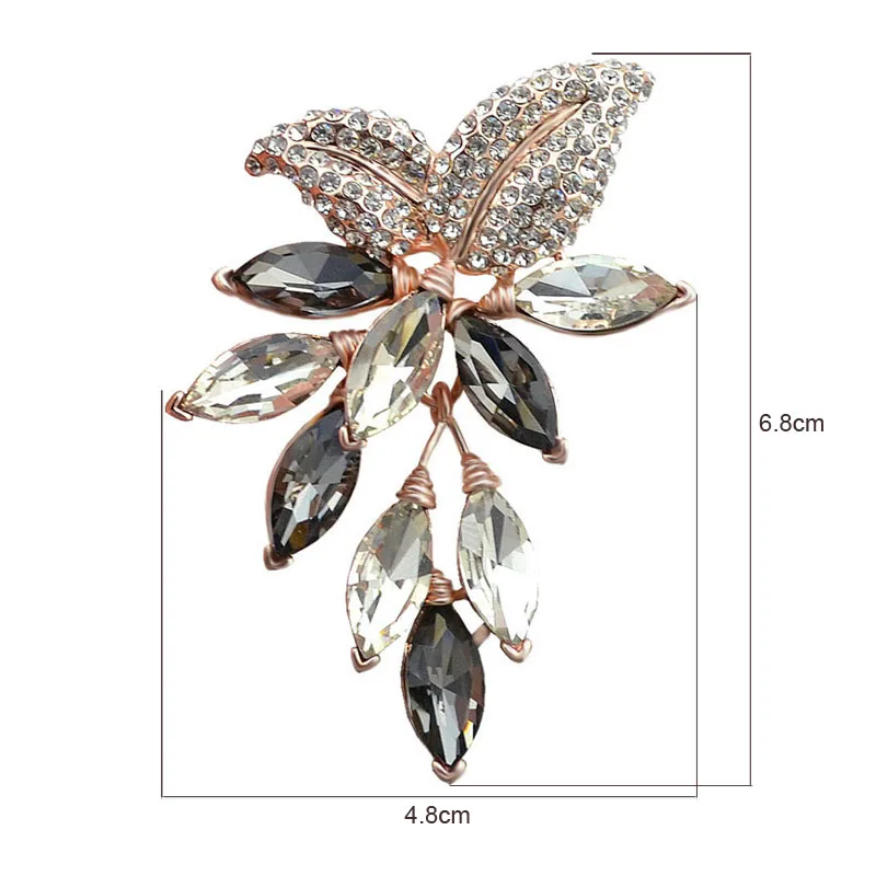 Cindy xiang grande cristal flor grande broche de uva pinos e broches jóias casamento bijouterie corsage vestido casaco acessórios