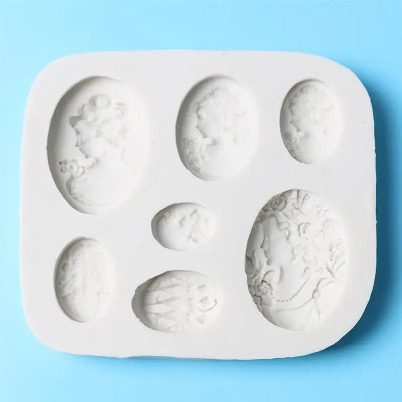 Beauty Women Shape Cameo Silicone Cake Mold Fondant Mold Jelly Candy Chocolate Soap Mold Decorating Bakeware