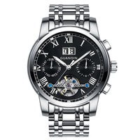 GUANQIN Men Business Luxury Sport Automatic Date Mechanical Steel Wrist Watch Luminous Mens Tourbillon Top Brand Wristwatch