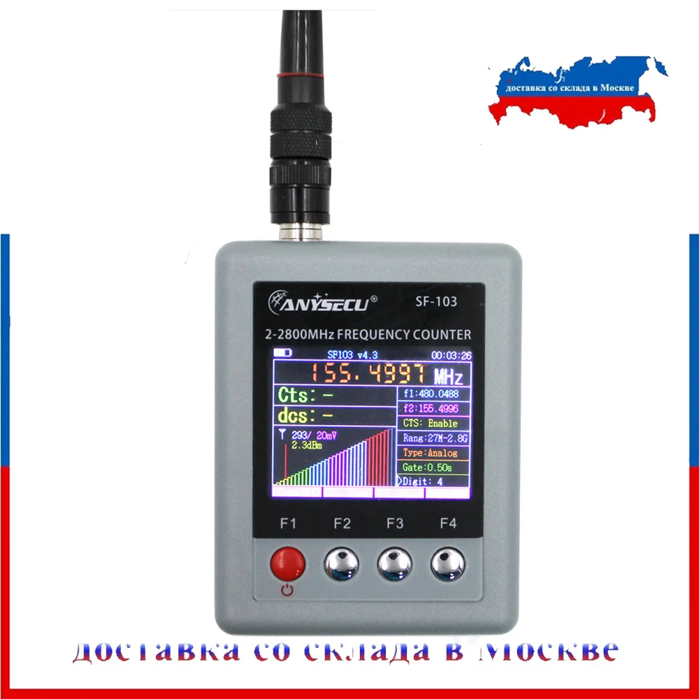 

Frequency Counter Anysecu SF-103 2MHz-2800MHz CTCSS/DCS portable SF103 Frequency Counter For DMR & Analog Two Way Radio