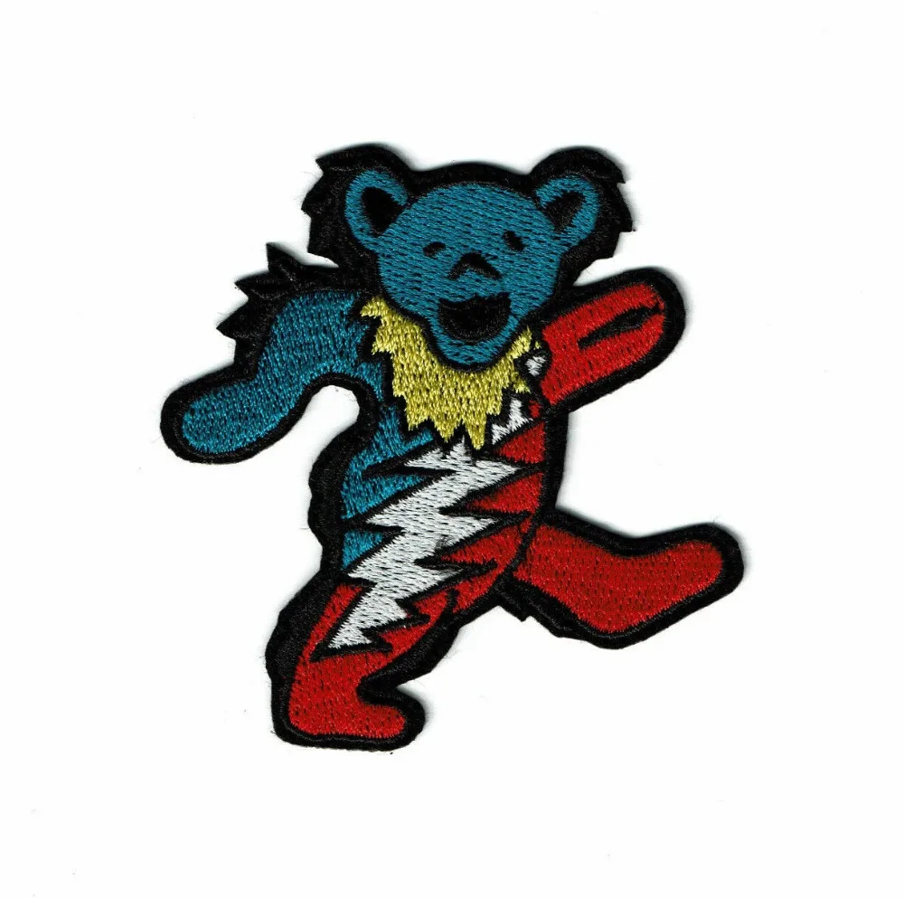 

Custom embroidered patches cute walking bear customized embroidery with your logo design giveaway gifts