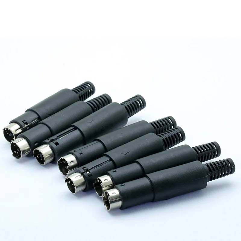 10pcs Mini 3/4/5/6/7/8/9 Pins Din Male Plug With Plastic Handle Adapter Soldering Cables DIY Connector