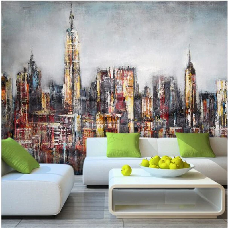 beibehang Custom wallpaper 3d mural canvas backdrop urban architecture Any Mural Retro Graffiti Mural Wall paper papel de parede