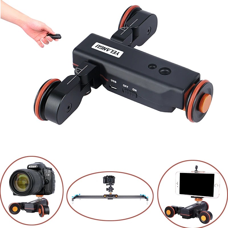 

L4X Video Auto dolly Electric Slider Motorized Pulley Car Cine Rolling Skater with Wireless Remote for SLR Camcorder Smart Phone