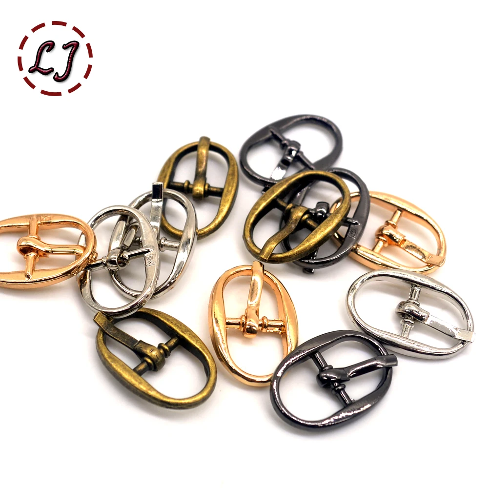 New arrived 50pcs/lot 10MM silver gun-black gold small oval round alloy metal shoes bags Belt Buckles DIY Accessory Sewing