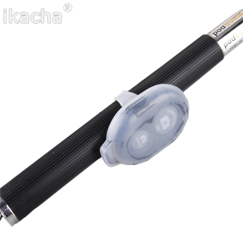 واضح الأبيض بلوتوث متوافق غطاء من السيليكون الجلد ل Selfie يده عصا Monopod زر تحكم عن بعد Monopod