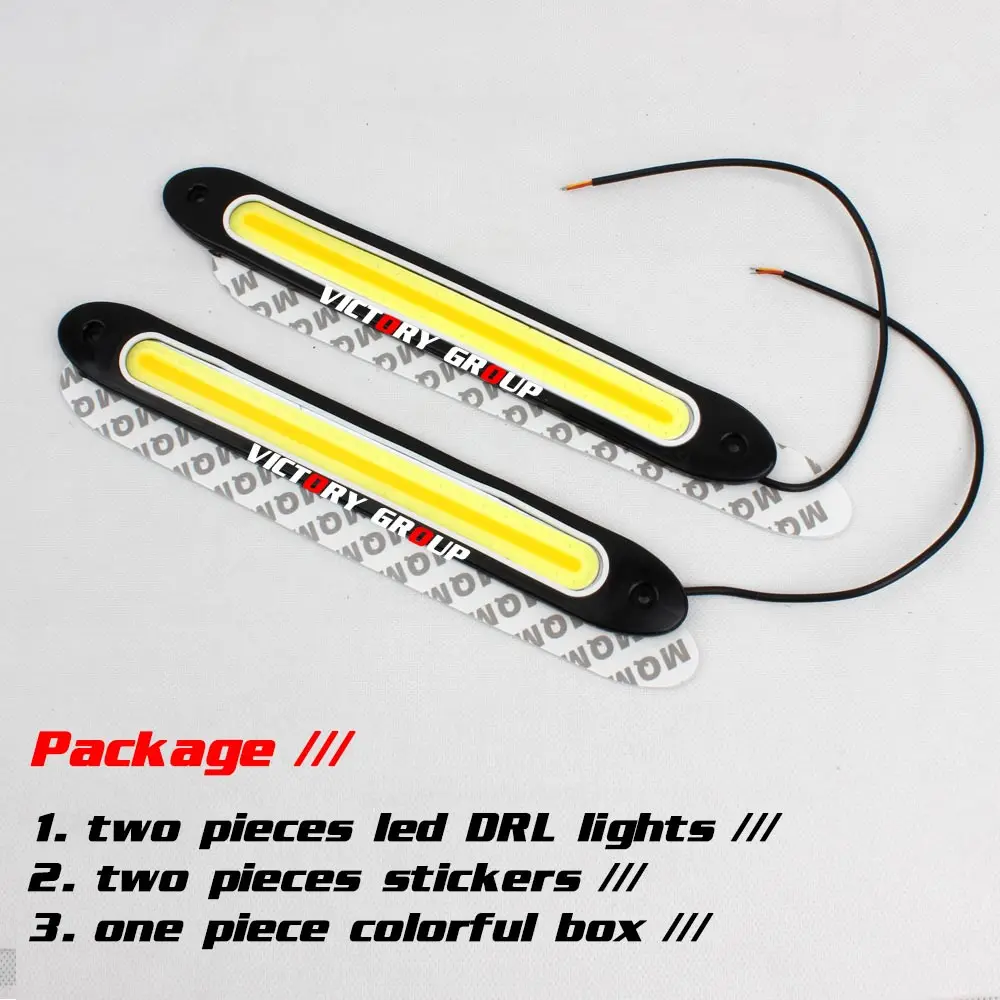 LED DRL Flexible Cars Daytime Running Light Waterproof COB White Color Day Light + Yellow ColoFog Light Turning Signal 12v 20w