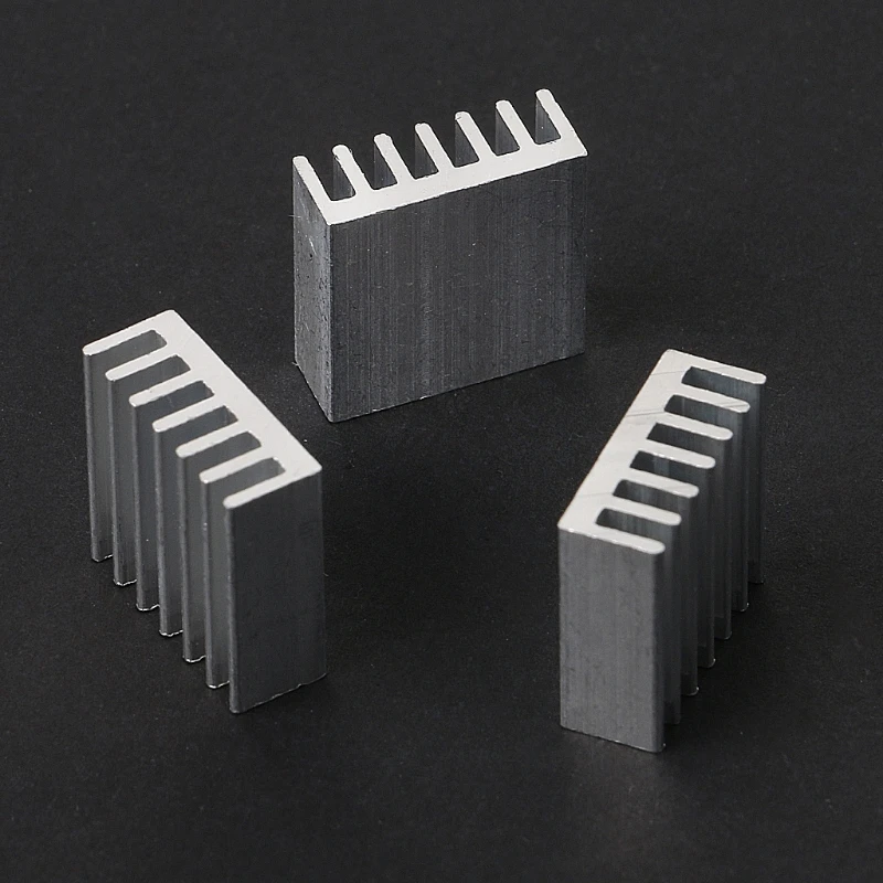 OOTDTY 12 Pcs เงินอลูมิเนียมหม้อน้ำฮีทซิงค์ฮีทซิงค์ระบายความร้อนชุด 14x14x6mm