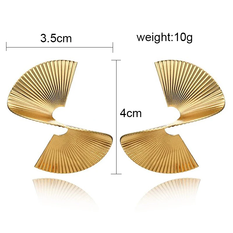 Retro Geometric Earrings for Women Fashion Personality Irregular Fan-shaped Alloy Earrings Fashion Jewelry Ear Accessories