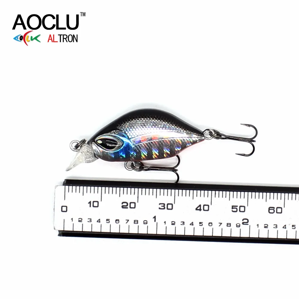 AOCLU Sinking Wobbler 30mm 3.0g Hard Bait Minnow Crank Fishing Lure Flat Body Jerk Sea Bass 14# VMC Hook