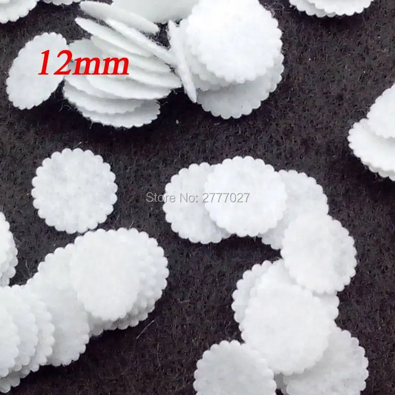 1000 Pcs/Pack 1.2CM Felt Circles Eco-friendly Round Fabric Pads With Tooth Edge Accessory Patches Circle Shirt Button Spasers