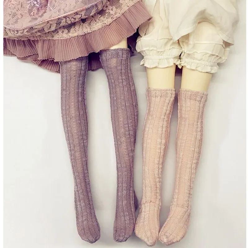 Doll Stockings Socks for 1/3 1/4 BJD Doll Accessories,Medium-long Jacquard Socks For Dolls,Sexy Student Stocking for BJD Doll