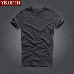 T Shirts for Men 2024 100% Cotton O-neck Short Sleeve Solid Color Casual Tee shirt Summer Clothing For Man poleras de hombre