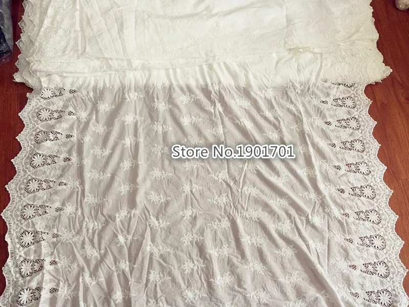 width 125cm Delicate off white lace fabric skirt cotton cloth embroidery fabric DIY fabric dress clothing accessories