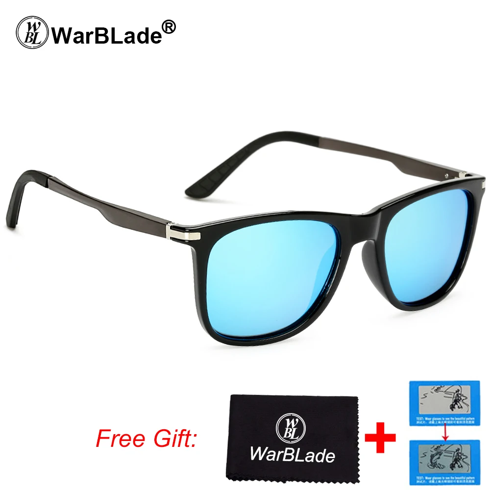 

WarBLade Brand Polarized Sunglasses Men Square Mirror Aluminium Magnesium Temple Sunglass Polariod UV400 Driving Goggles 2020