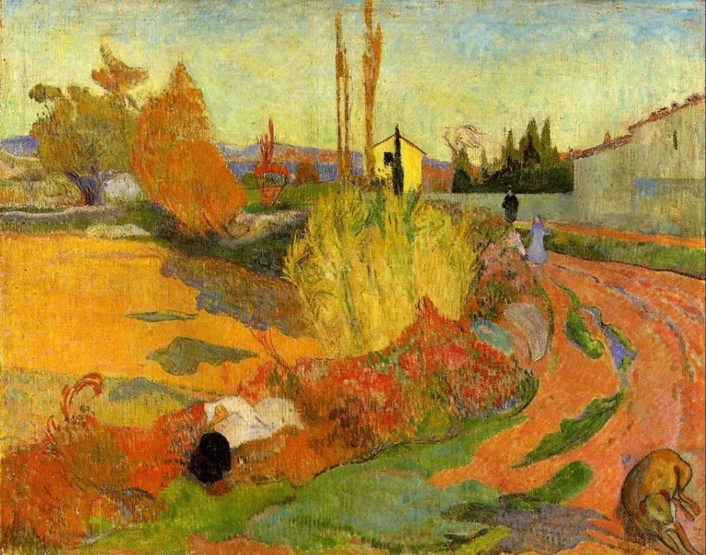 High quality Oil painting Canvas Reproductions Landscape at Arles (1888) by Paul Gauguin hand painted