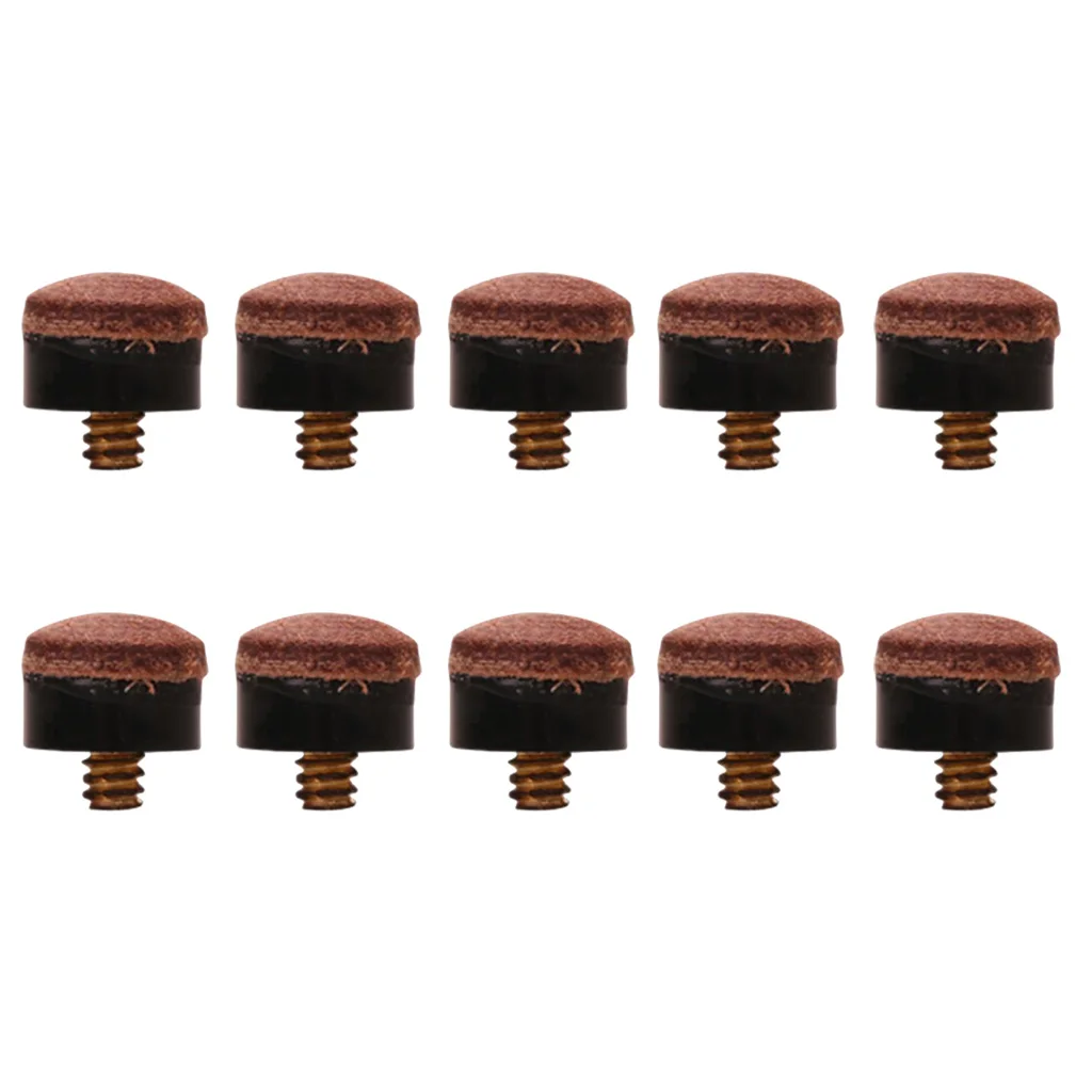 10pcs 12mm Screw On Cue Tips Replacement For Billiard Pool Cue Stick Snooker Cue Parts Sports Entertainment Accessories