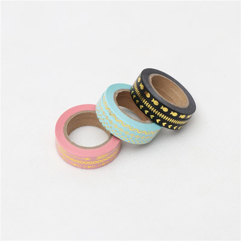 5mm*10m Kawaii Foil Washi Tape set Quality Stationery Diy Scrapbooking Photo Album School ToolsScrapbook Paper Stickers Gift