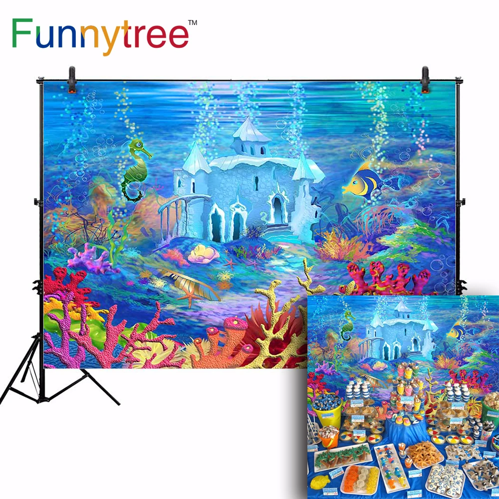 

Funnytree under the sea backdrops fairy tale castle birthday party photography photo studio photographic background photocall