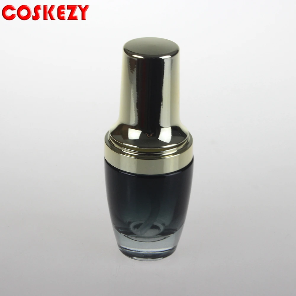 Empty 20ml Black Purple Red Blue Clear glass lotion containers for skincare, wholesale glass bottle 20ml