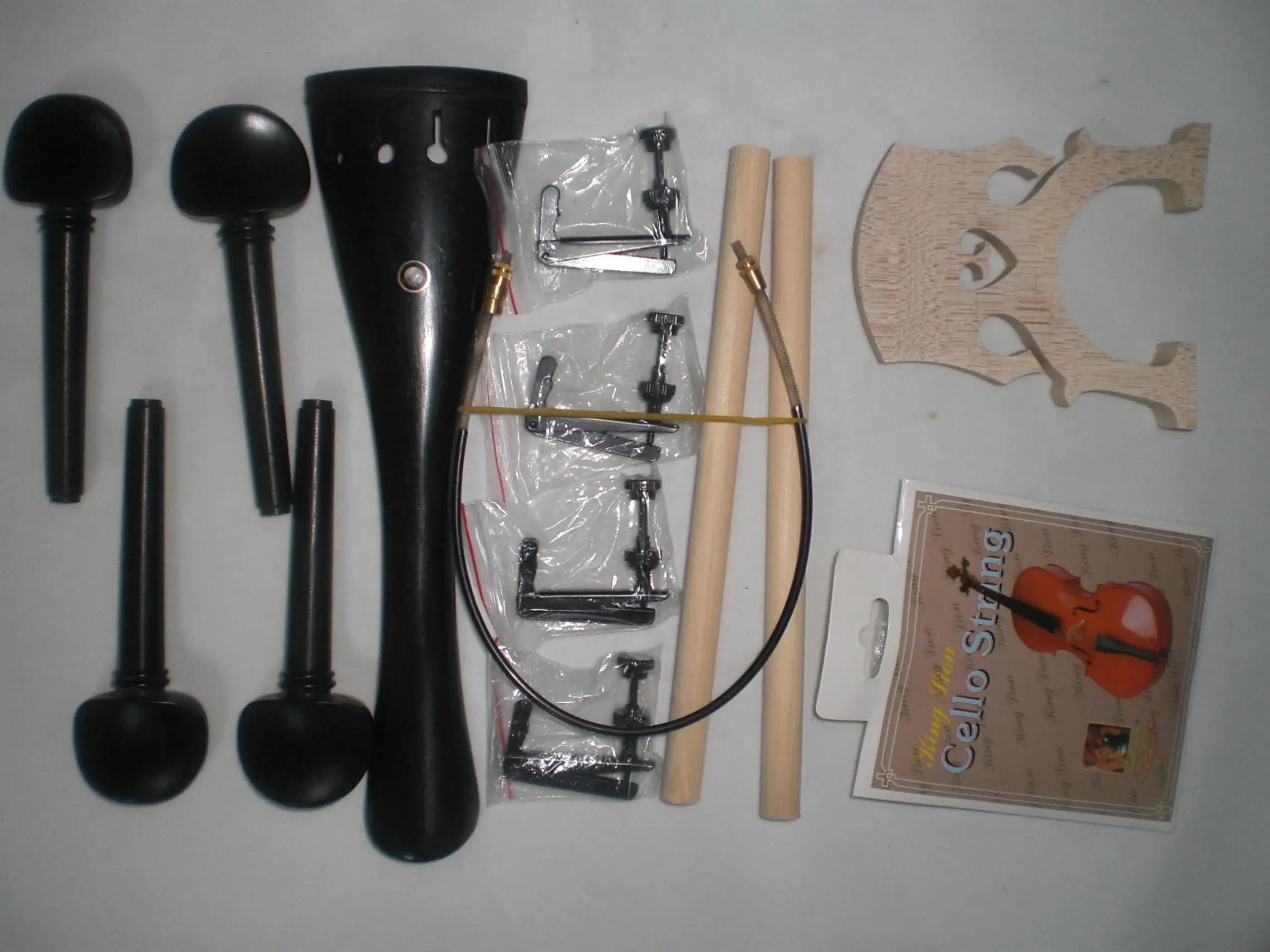 1 Set Quality Cello Parts 4/4 with Tail Gut Fine Tuner String Sound Post