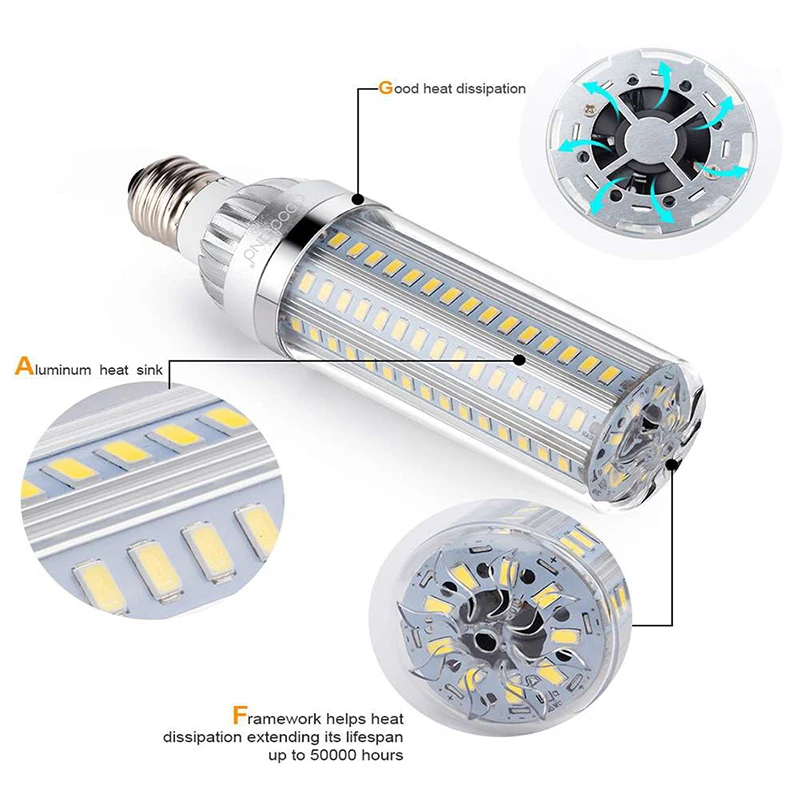 [DENGSUM]E27 kukuřice cibule 50W 35W 25W LED lampa 110V 220V LED cibule aluminium ampule pro outdoorové hranatý dětské hřiště obchodní dům osvětlení