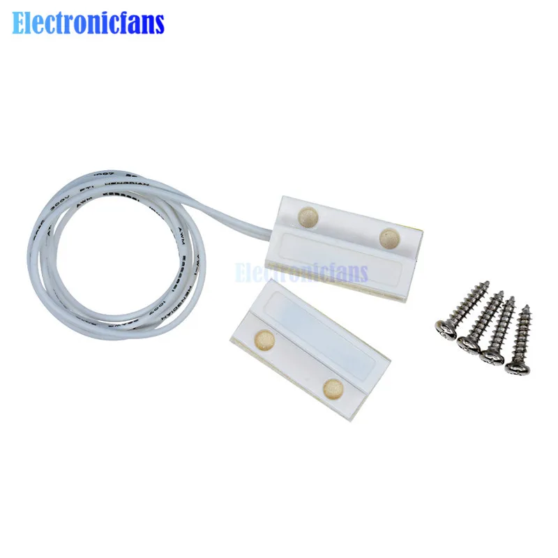 1Pair MC-38 MC38 Wired Door Window Sensor N/O Switch Magnetic Alarm 330MM Length 100V DC Normally-Closed NC Normally-Open