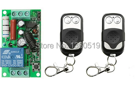

New RF WirelessAC 220V Remote Control Switch 1CH teleswitch 10A 1 pcs Receiver & 2pcs Transmitter Light Lamp LED SMD A ON B OFF