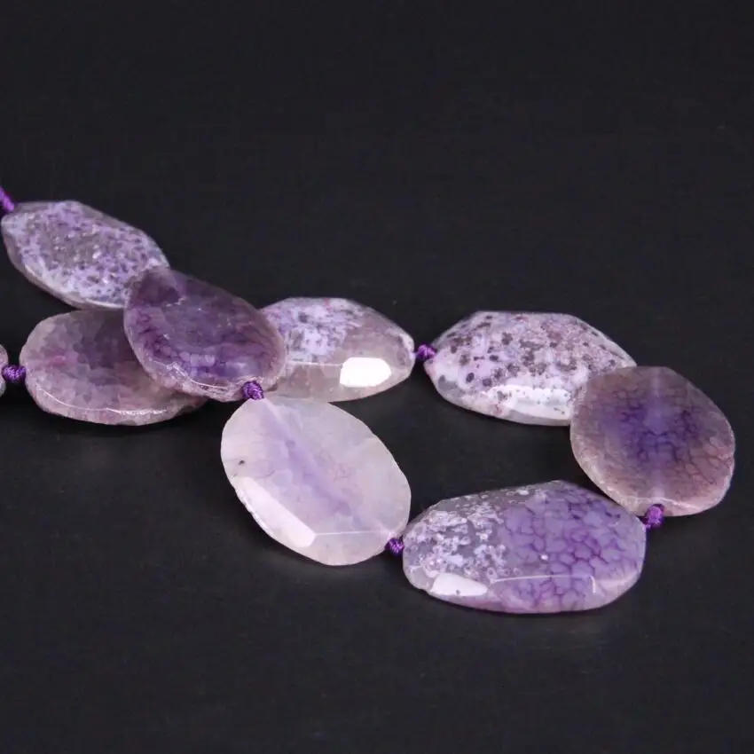 Approx9PCS/strand Light Purple Large Size Raw Agates Faceted Nugget Slice Pendant Beads,Natural Stone Cut Slabs Jewelry Making