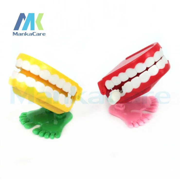 

20 Pcs Easter Toys Wind Up Toy Will Jump Tooth Plastic Clockwork Mouth Kids Birthday Gift Toys For Children Random