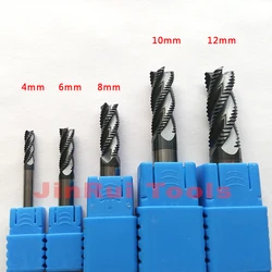 솔리드 카바이드 러핑 엔드 밀 CNC 라우터 비트, 옥수수 밀링 커터 도구, HRC45/55/60, 4mm,6mm,8mm,10mm,12mm, 4 플루트 또는 3 플루트