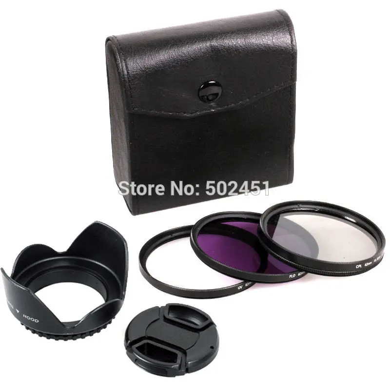 49mm to 77MM UV CPL FLD Filter Kit + Lens Hood for Nikon Pentax Sigma Sony Canon EOS 7D 50D T3i 18-200mm 28-135mm 28-200mm Lens