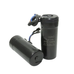 Motor Start Capacitor 330VAC CD60 50HZ 60Hz 47UF,64UF,75UF,80UF,88-108UF Refrigerator Freezer Compressor Starting Capacitor