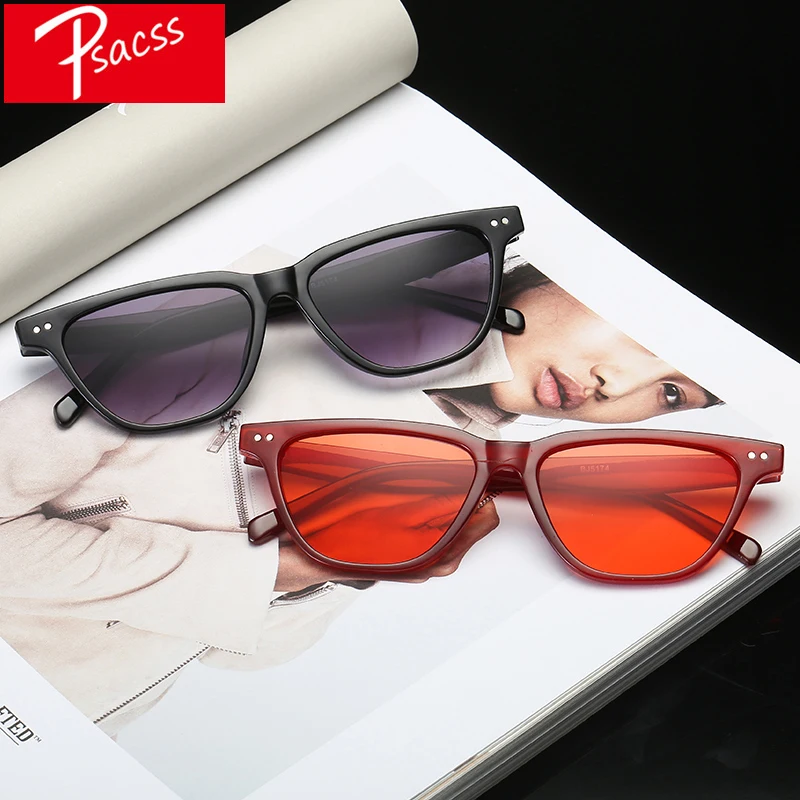 Psacss Sunglasses Women Cat Eye Cute Sexy Famous Luxury Brand Designer Retro Small Frame HD Sun Glasses Lunette De Soleil Femme