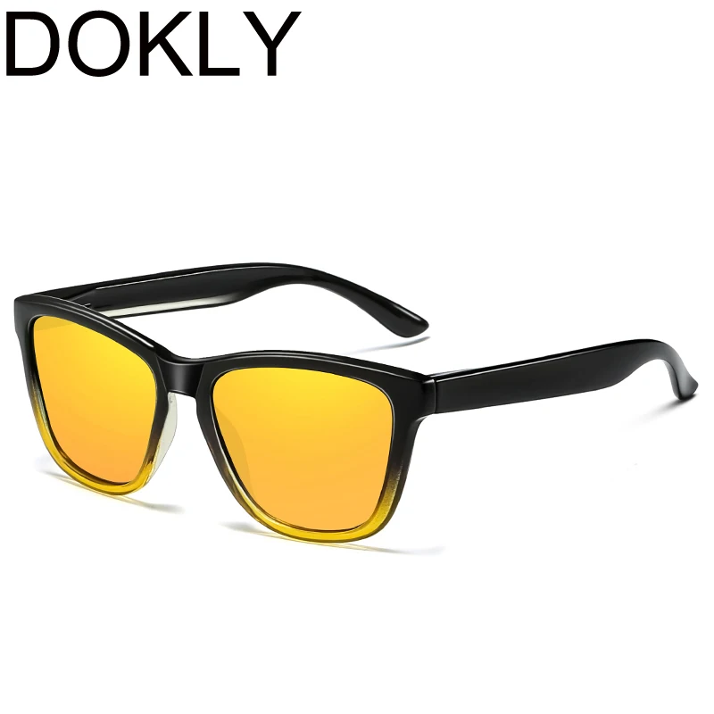 Dokly Retro Brand Fashion Women Yellow Lens Sunglasses Polarized Sun Glasses Oculos De Sol Gafas UV400 Eyewear