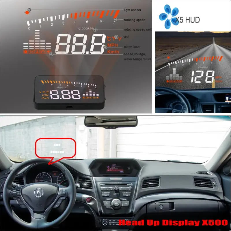 

For Acura ILX / NSX / RDX MDX 2015 2016 HUD Head Up Display Car Electronic Auto Accessories Driving Speed Alarm Plug & Play