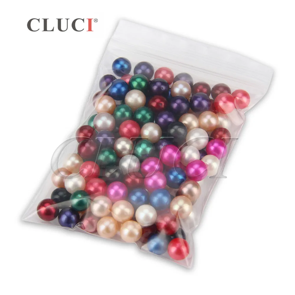 CLUCI 100pcs Wholesale Round 7-8mm Cultured Akoya Rainbow Pearl Mixed 10 Colors Akoya Pearl Beads For Jewelry Making EF3087SB