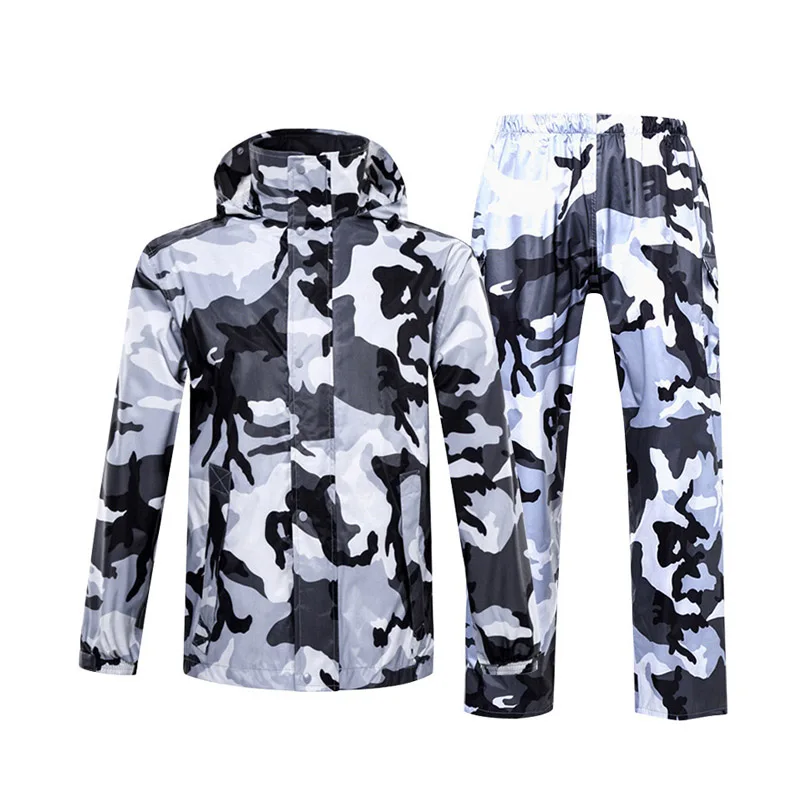 Hot Camouflage Raincoat Women/Men Suit Rain Coat Outdoor Hood Women's Raincoat Motorcycle Fishing Camping Rain Gear Men's Coat