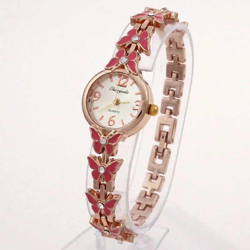 드롭 배송 패션 나비 스트랩 팔찌 숙녀/여자/여자 석영 아날로그 스테인레스 스틸 bowknot 시계 손목 시계 o59