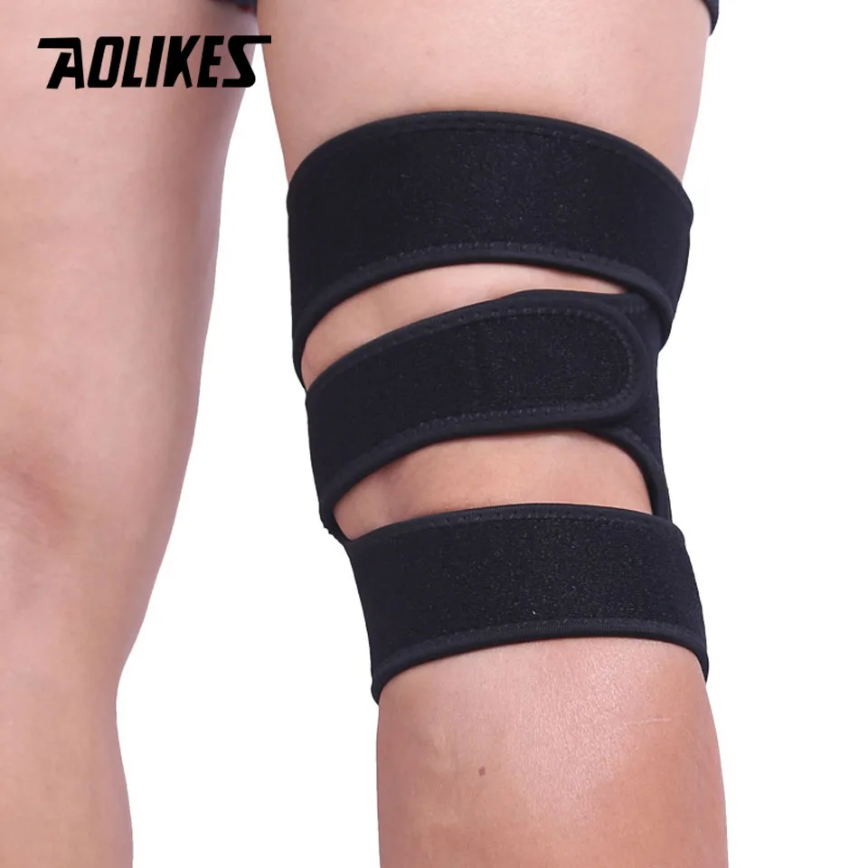 AOLIKES 1PCS Adjustable Elastic Knee Support Brace Kneepad Patella Knee Pads Hole Sports Kneepad Safety Guard Strap For Running