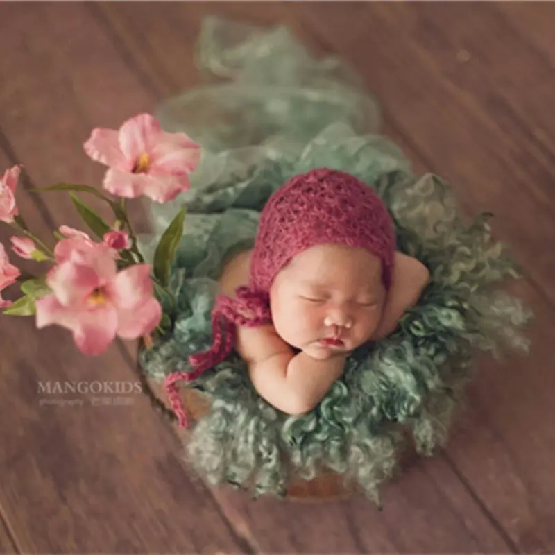 

Newborn mohair hat photography props,baby Angola MOHAIR beanie