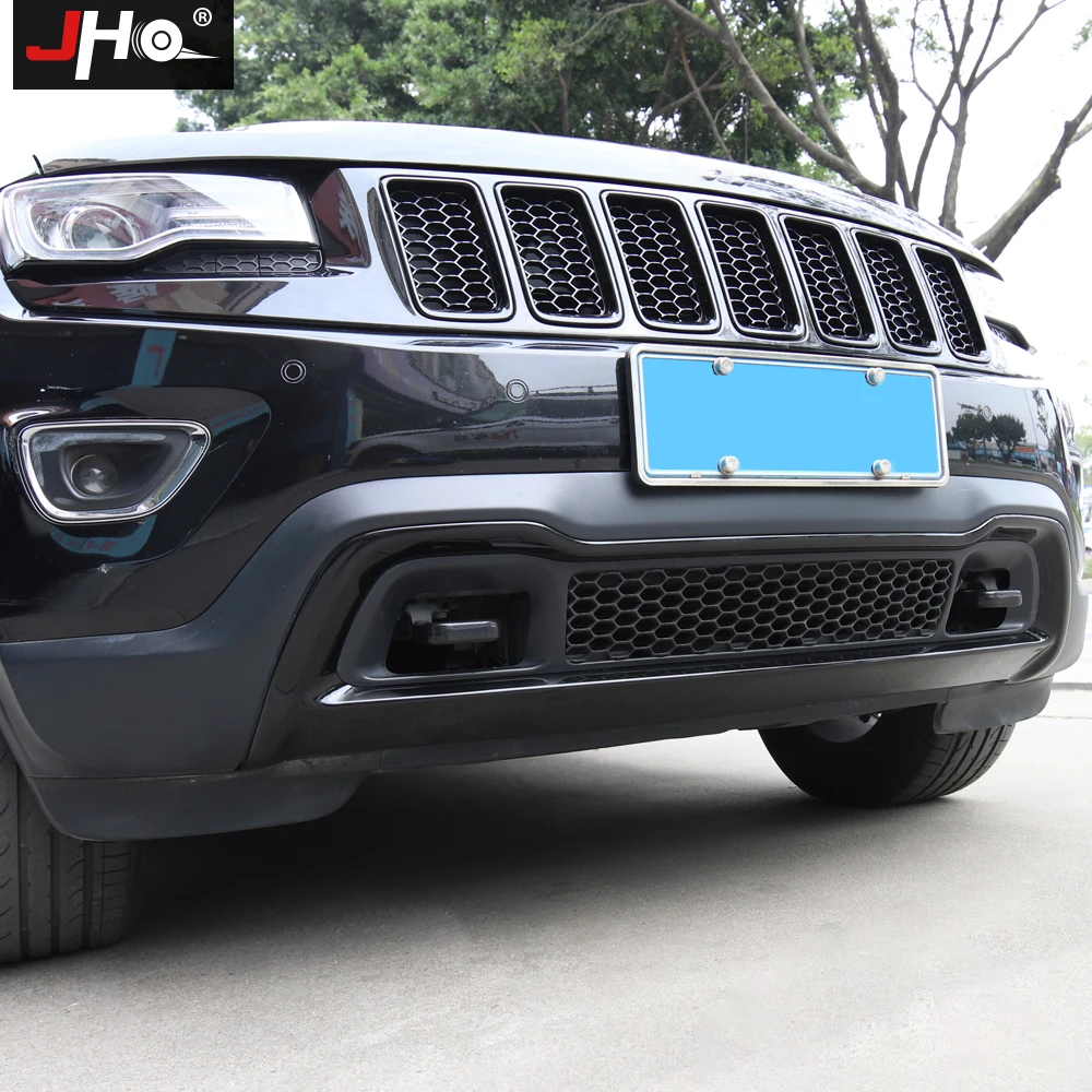 JHO Black ABS Front Bumper Lower Grille Trim Cover For 2014-2021 Jeep Grand Cherokee 2017 2016 2018 2019 Limited Car Accessories