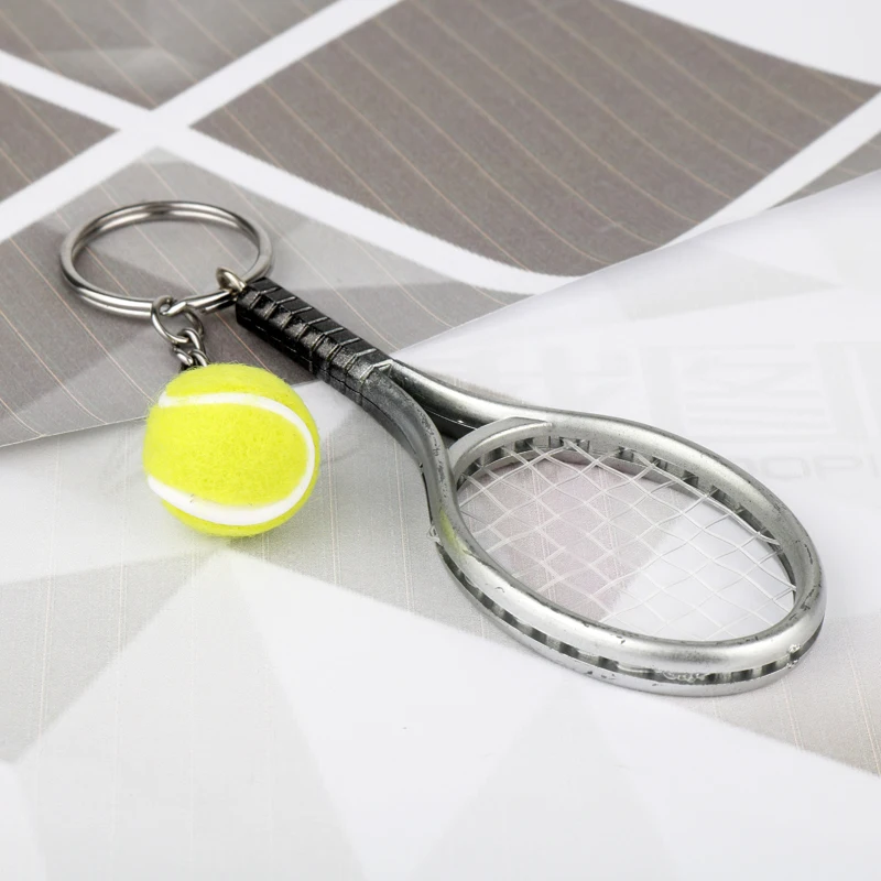 Fashion 6 Color Tennis Keychain Key Ring Tennis Racket Model Key Chain For Best Friendship Souvenir Gift